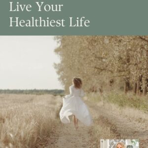 cover of "A Christian Woman's Guide to Health and Hormones." It features a woman running on a gravel road barefoot. Beside her is a field of wheat. Inside it talks about grounding and hormone control.